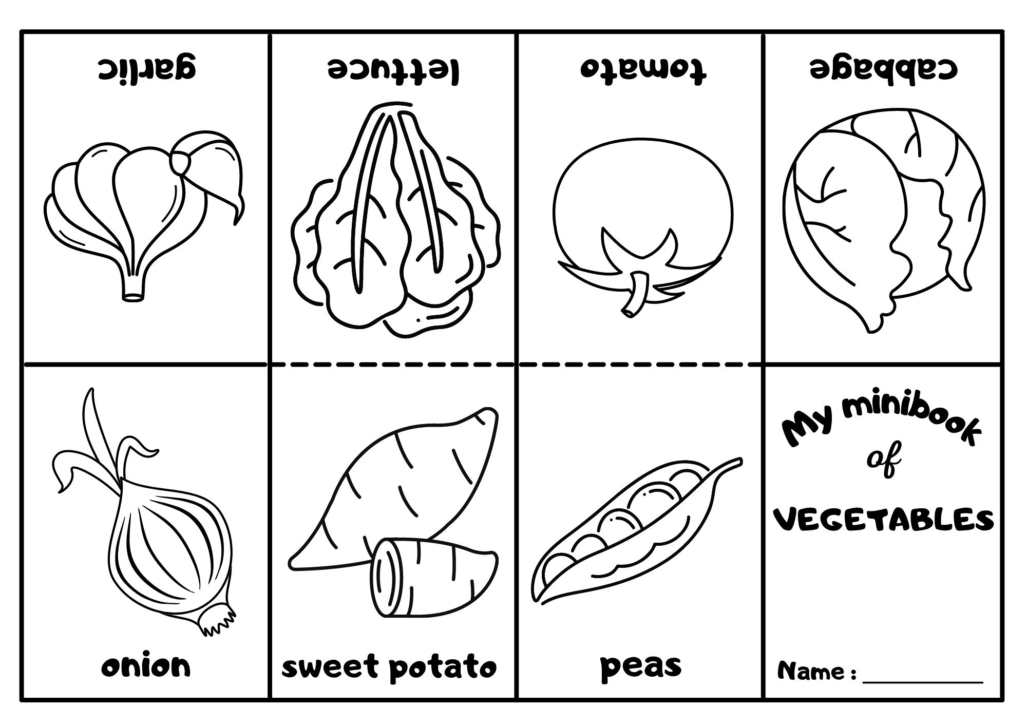 Vegetables Mini Coloring Pages 3